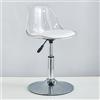 GAORUTO Set di Sgabelli da Bar, Sgabelli da Bar Girevoli con Schienale, Sgabelli da Bar Trasparenti Regolabili, Sedie da Bar per La Colazione da Cucina Moderne Senza Braccioli Transparent,Short