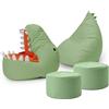 Lumaland Set di pouf per bambini Dino, 4 PEZZI | Pouf per interni ed esterni | Poltrona o divano per bambini con imbottitura, ideale per la cameretta | 1 x Dino, 1 x Mostro e 2 x Pouf