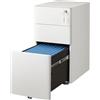 DEVAISE Carrello Portadocumenti con 3 Cassetti Bloccabili, Mobile Ufficio Multifunzione, Scaffale Stampante e Cassettiera con Ruote,Bianco