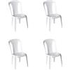 HOUSE COLLECTION, SEDIE AURA IN RESINA, SENZA BRACCIOLI, BIANCO (ARE059x4)