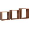 MODULARREDO | INCUBO Set di 3 Mensole da Muro, Cubi Arredo, Mensole Cubo, Cubi da Parete, 35x35, 30x30 e 25x25 p15.5 cm, Ciliegio, Kit Tasselli Incluso - Made in Italy