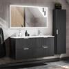 Lomadox Set completo di mobili da bagno, effetto scanalato, 120 cm, con mobiletto e specchio a LED, 170/200/46 cm (larghezza x altezza x profondità)