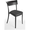 BELLELLI DESIGN - Sedia polipropilene imbottita velluto design moderno per cucina, sala da pranzo e bar - SARETTA con Cuscino(4, Nero)