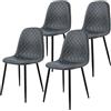 ML DESIGN modern living ML-Design Set di 4 Sedie per Sala da Pranzo Rivestimento in Ecopelle Antracite Poltroncine da Cucina con Schienale e Gambe in Metallo Seduta Ergonomica Sedia per Soggiorno Salotto