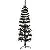BARULUOAKLIFE Albero di Natale Artificiale Sottile a Metà con Supporto Nero da 150 cm per Decorazione Festiva Realistica in PVC e Acciaio, Ideale per Spazi Limitati con 176 Punte e Design