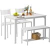 sogesfurniture Set da Pranzo composto da 4 pezzi, con Tavolo da Pranzo 110 * 70 * 76 cm, due Sedie, una Panca con struttura in metallo, Set tavolo da cucina rettangolare, per Sala da Pranzo, Colore