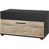 Vicco Mobile da soggiorno Berno, Rovere nero/sabbia, 70.8 x 38.9 cm con porta a battente, adatto per riporre libri e raccoglitori