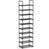 SONGMICS Scarpiera a 10 Ripiani Grande, Scaffale Portascarpe in Metallo, Fai da Te, Scaffale Salvaspazio e Versatile per Ingresso Soggiorno Camera da Letto Cucina, 45 x 30 x 174 cm, Nero LSA25BK
