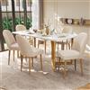 BNUZ Sedie da pranzo 6, moderne sedie in velluto beige, gambe in metallo dorato, alla moda e comode, adatte per sala da pranzo, soggiorno e studio