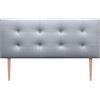 DHOME Testiera letto Capitoné. Testiera imbottita ACUALINE Tessuto e similpelle. Testate di letti matrimoniali e singoli (similpelle argento, 160x115cm con gambe (letti 150/160))
