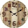 Mancru 1CM Spessore Vintage No Cover Silenzio Orologio da Parete Shabby in Legno Grande Rotondo Non ticchettio Quiet Quarzo Orologio da Parete Decorazione Orologio da Parete 10-25CM