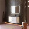 Kiamami Valentina Mobile Bagno Sospeso 100 cm Bianco Lucido Lavabo Nero