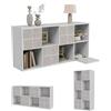 FOERPL Libreria Scaffale Portaoggetti con 8 Cubi, Mobiletto Salvaspazio Scaffale Componibile,Libreria Bianco Moderno per Soggiorno,Studio,Ufficio,Camera, 125x30x60cm