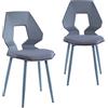 Trisens - Set di 2 o 4 sedie di design, adatte per sala da pranzo, cucina, soggiorno, ufficio, di plastica, colore: grigio/grigio, quantità: 2