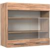 Vicco Mobile da cucina in vetro Fame-Line, Rovere dorato, 80 cm, per la combinazione con altri moduli della serie Fame-Line