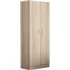 milani home - armadio due ante di design spazioso in legno moderno 180x52x80 h