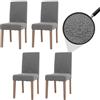 Mendler Set 4x sedie Littau tessuto bouclè soggiorno cucina sala da pranzo 90x42x50cm - legno grigio