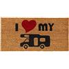 matches21 HOME & HOBBY matches21 Zerbino in cocco per interni con scritta I Love My Wohnmobil & cuore rosso, 25 x 50 cm