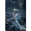 1art1 Fari Poster XXL Faro nella Tempesta al Chiaro di Luna Stampa Geante 120x80 cm