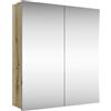 Planetmöbel - Armadio a specchio da bagno, larghezza 60 cm, con specchio, in rovere Artizan, 60 x 67 x 16 cm