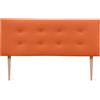 DHOME Testiera in Similpelle o Tessuto AQUALINE Pro con 2 file di Bottoni e Gambe Testiera Imbottita per Letto di Lusso (Similpelle Arancione, 160x105cm (Letti 150/160))