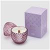 EDG Enzo De Gasperi Candela Profumata Uovo 12x8cm Viola in Vetro Decorazione Pasquale Peonia e Cassis