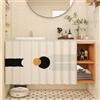 Aeovot Tenda Corta Antipolvere Privacy per Copri Scaffale Sottolavello Cucina Cabina Armadio, Tendina Sottolavello Bagno Tende Autoadesiva per Armadietti da Cucina Scarpiere Libreria(T,90x60 cm)