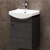 Planetmöbel Set di mobili da bagno lavabo con mobiletto 45 x 60 x 33 cm con rubinetto cromato per bagno e WC ospiti, antracite