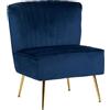 IlGruppone Poltrona Moderna Stile Scandinavo Comoda Rivestita In Velluto Poltroncina Da Camera Con Gambe Oro Sedia Per Ingresso Ufficio Casa Lavoro Divano Singolo Relax - Blu