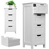 AUTOFU Cassettiera da bagno, cassettiera autoportante, impermeabile, con 4 cassetti, organizer sottile e alto, per bagno, 82 x 30 x 30 cm