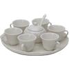 Hervit Vassoio in Porcellana Romance con 6 Tazzine da caffè e Zuccheriera con Rose in Rilievo - Scatola Regalo - Set da caffè, Tazzine caffè Espresso - Pausa caffè - Regalo Donna - Ø26cm