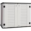 Brigros - Armadio da Esterno in Resina HDPE Impermeabile con 2 Ante, Mobiletto per Balcone, Giardino, Garage, Bianco, 125x73x104 cm