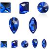 Brillabenny - 20 Pietre Cristallo Mix Alta qualità Doppio Foro da Cucire, Strass per Decorazione Abito Vestito Cerimonia Danza Pattinaggio (Blu Zaffiro)