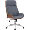 CLP Sedia da ufficio ergonomica con braccioli Varel, sedia da scrivania con struttura moderna girevole e regolabile in altezza, Colore:noce/grigio