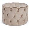 Yellowshop, Pouf Tondo in Velluto Ø 60 x H42 cm MORELLA, Grigio, Tortora, Verde Bosco