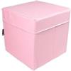 Jeflex - Cubo rosa 40 x 40 x 40 cm in ecopelle di alta qualità - Made in Germany/cubo fitness con cubo in schiuma all'interno per comfort di seduta e stabilità/cuscino da ginnastica per bambini