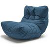 Aiire Pouf Poltrona Sacco di Design - Puff per Sedersi in Cotone con Imbottitura Inclusa - Bean Bag Chair per Salotto, Camera da Letto o Lettura - Pouffe Moderno Blu