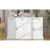 MURUL Grande credenza con 4 ante e 2 cassetti, moderno armadio a buffet per sala da pranzo e soggiorno, 150 x 40 x 86 cm (L/L/H) - (bianco anticato)