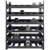 VIRSUS Cantinetta scaffale componibile Color Grigio, misura 60x24x80 cm, cantina in Plastica con 6 Ripiani da 6 slot, Portabottiglia impilabile per vino, acqua, acqua champagne -2073F (36 Bottiglie)