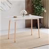 Vida Designs Batley Tavolo da pranzo quadrato con gambe in legno massello di faggio, moderna sala da pranzo (bianco, 4 posti)