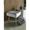 Archiletto Pouf Sgabello Poggiapiedi Moderno in Velluto con Gambe in Metallo Dorato - Seduta Decorativa per Camera da Letto, Salotto o Ingresso. Grigio, Beige, Marrone, Rosa (Grigio chiaro)