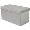 milani home - pouf rettangolare, velluto, seduta poggiapiedi, beige, 76 x 38 x 38 cm