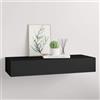 Generico Scaffale con Cassetti da Parete Nero 60x23,5x10 cm in MDF,Nero,5kg,330257