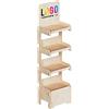 Cemab srl Cemab-Espositore in legno, Ecologico, Tokyo 4 piani (largh. 45 cm + stampa del tuo logo)-montaggio facile ad incastro.