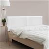 DHOME Testiera in similpelle o tessuto Acualine Liscio DUAL divisa in 2 pezzi Testiera imbottita di fascia alta Tappezzeria moderna (Similpelle Bianco, 220cm Dual (Letto 200))