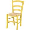 Totò Piccinni Ordine Minimo 2pz, Sedia paesana Venezia in Legno di faggio, ALTISSIMA QUALITA', Robusta, già montata (Giallo, Seduta Paglia)