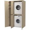 VE.CA.s.r.l. VE.CA - Mobile Lavatrice e Asciugatrice - Mobile Lavanderia, Made in Italy - 67x108x188 cm Salvaspazio Verticale con Mobile Ante, Robusto e Stabile (Rovere Rock, Doppio Verticale con Mobile)