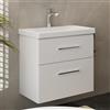 Planetmöbel Set di mobili da bagno lavabo con mobiletto | 63 x 60 x 36,5 cm, mobile lavabo moderno per bagno e WC ospiti, bianco