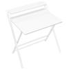 Yaheetech Scrivania Pieghevole per Computer a 2 Livelli 80 cm Tavolo Pieghevole in Legno Moderno Design Scrivania Salvaspazio Compatto Tavolino con Ripiano per Monitor Bianco