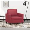 BARULUOAKLIFE Poltrona Singola Moderna in Similpelle Rosso Vino 60 cm, Seduta Imbottita con Struttura in Metallo Stabile, Ideale per Soggiorno e Sala TV, Design Accattivante